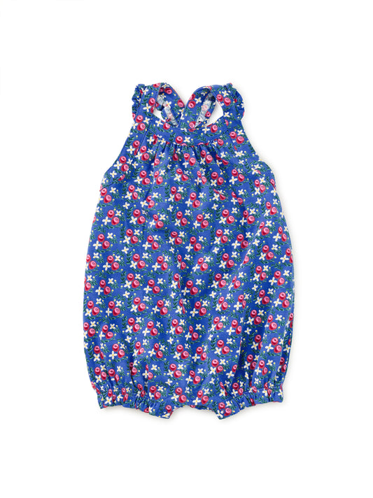 Tea Flamenco Fan Rose | Cross-Back Romper