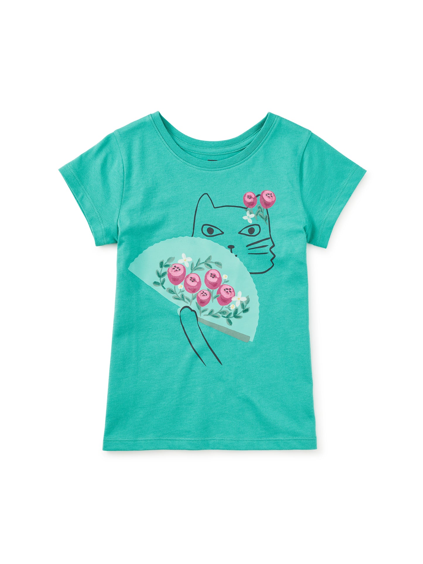 Tea Glaze Blue | Flamenco Kitty Graphic Tee