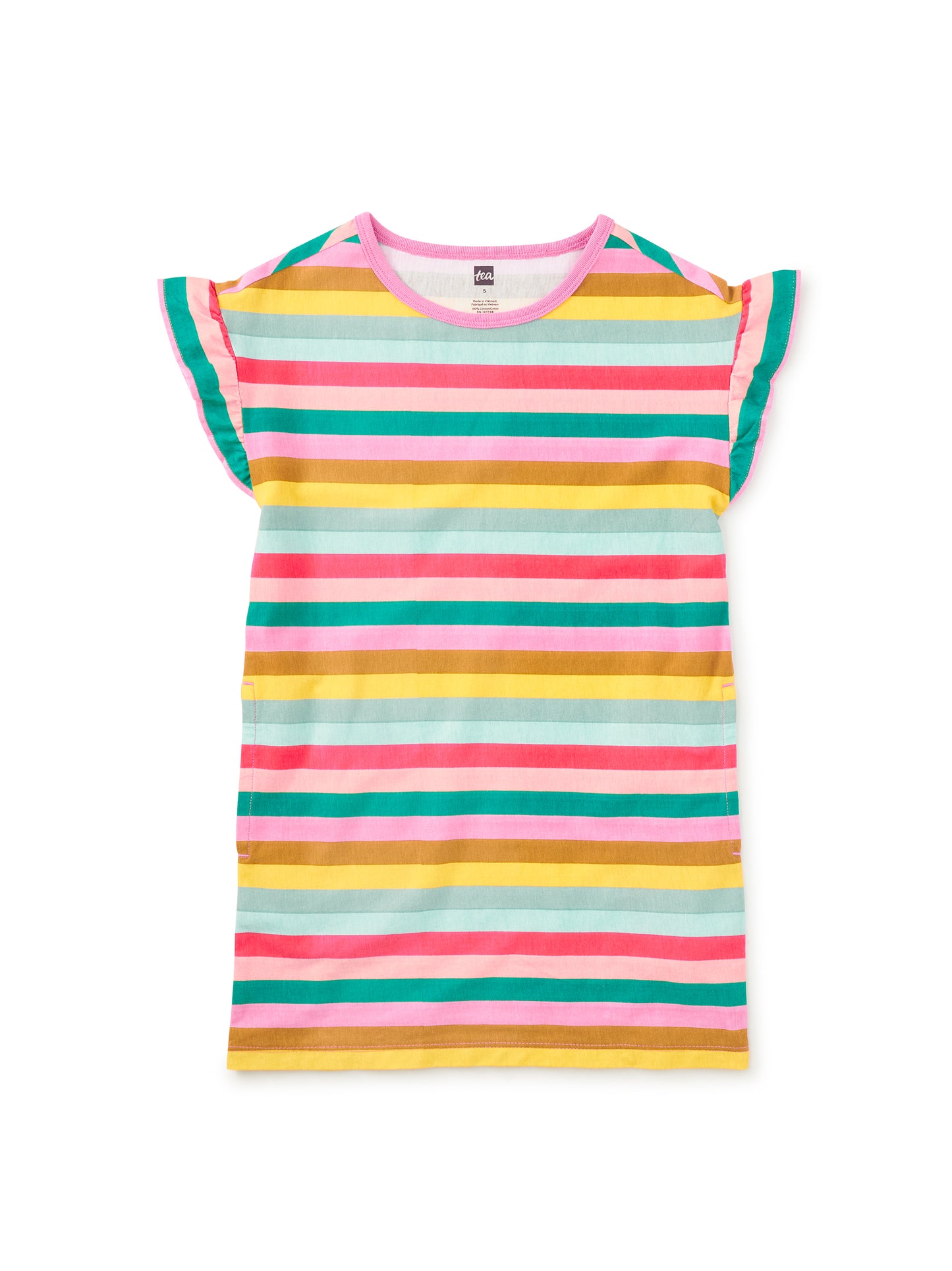 Tea San Sebastian Stripe | Flutter Sleeve Shift Dress