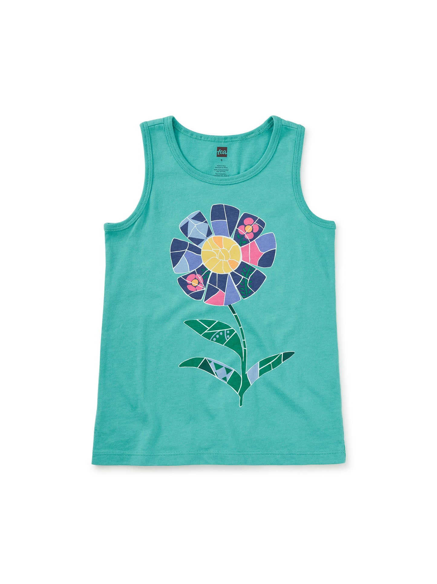 Tea Glaze Blue | Gaudi's Flower Graphic Tank