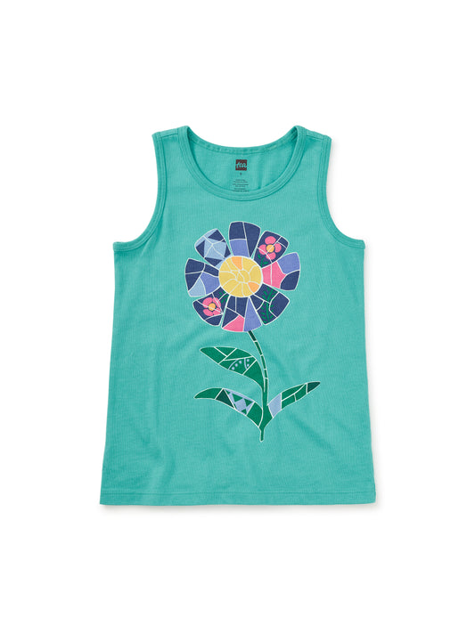Tea Glaze Blue | Gaudi's Flower Graphic Tank
