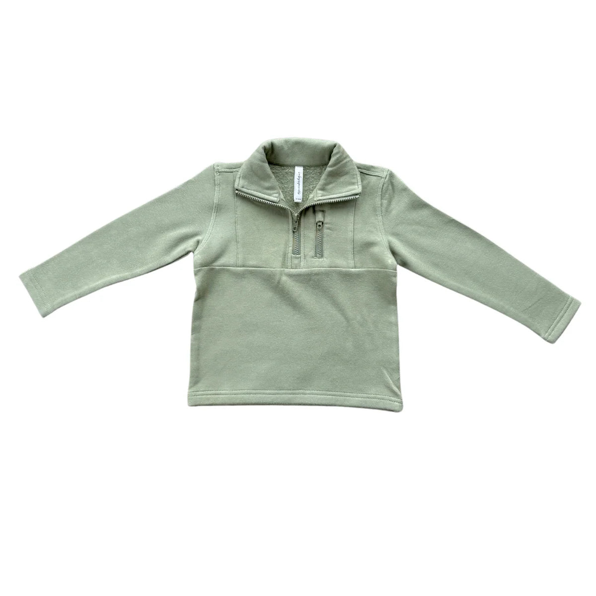 Baby Sprouts Olive | 3/4 Zip Sweatshirt
