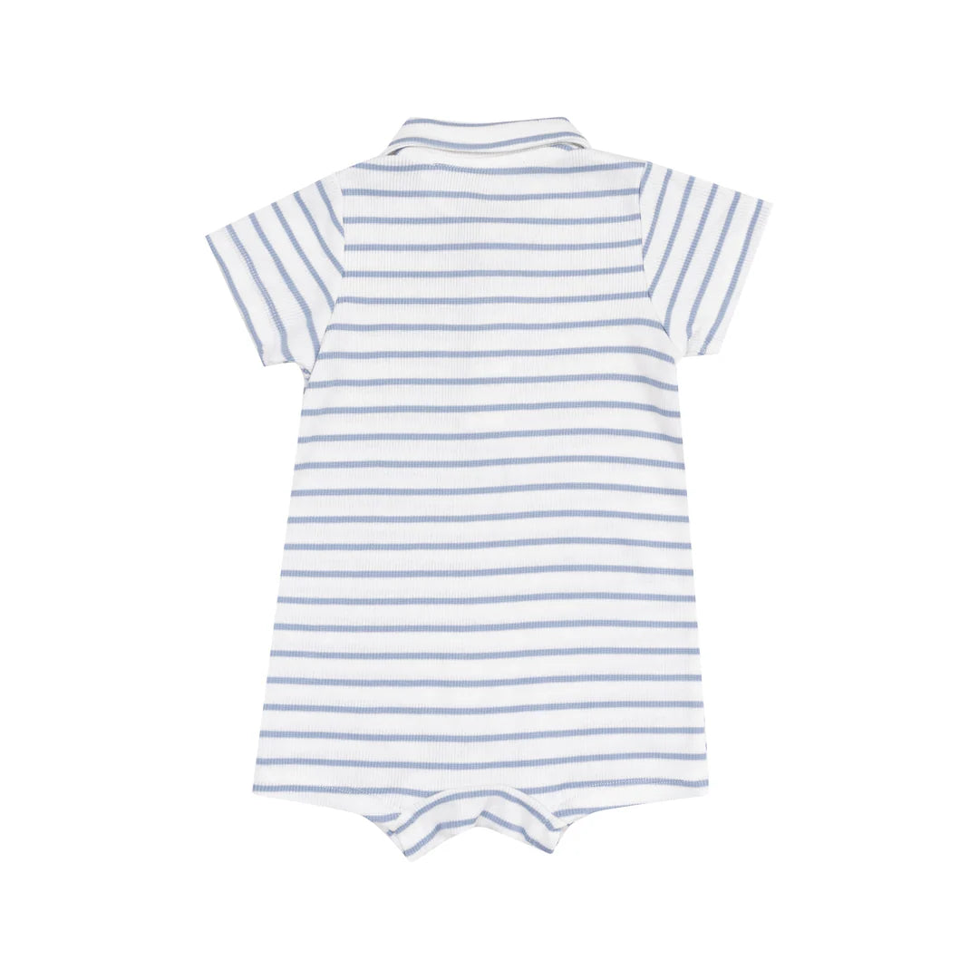 Angel Dear Dusty Blue French Stripe | Polo Shortie