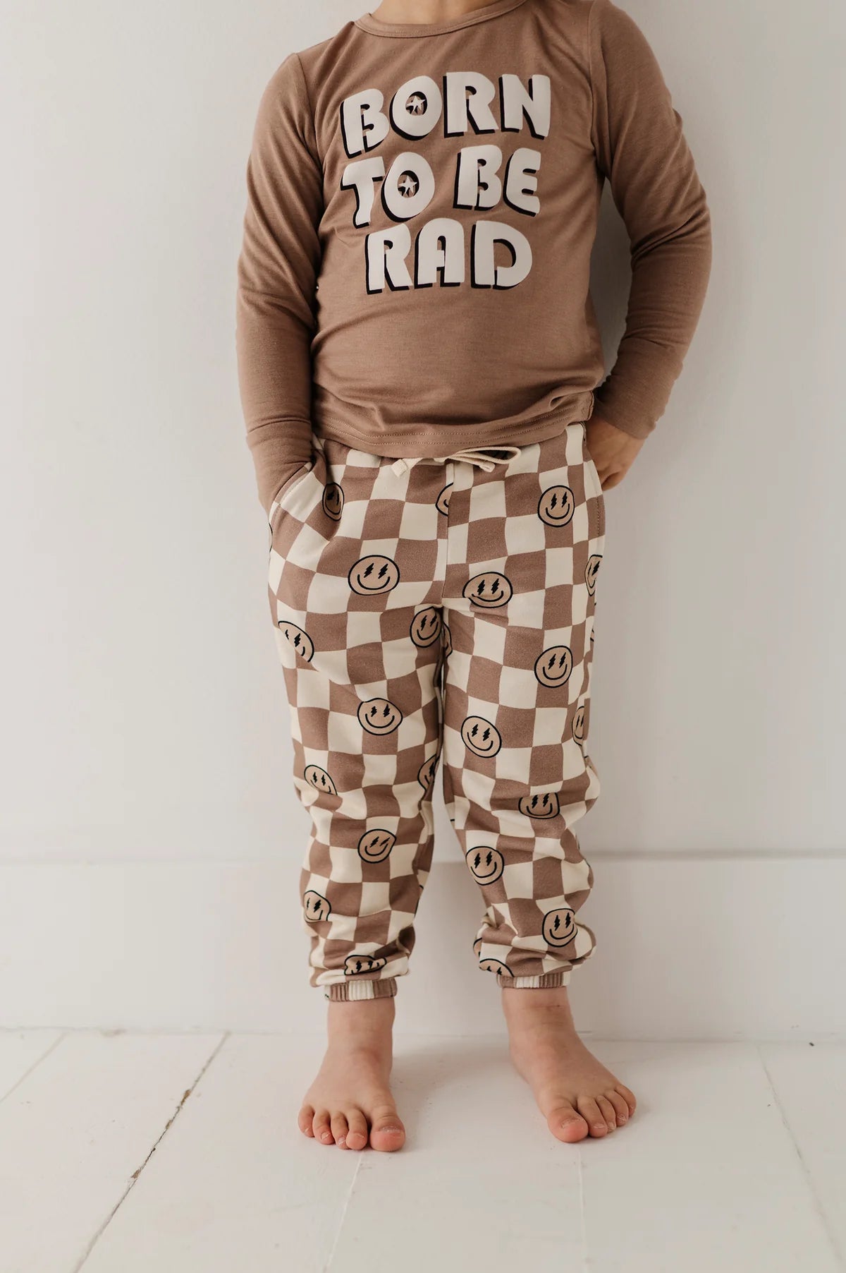 Baby Sprouts Portabella | Smiley Check Joggers