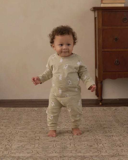 Rylee + Cru Pistachio | Polar Bears Long Sleeve Tee + Pant Set