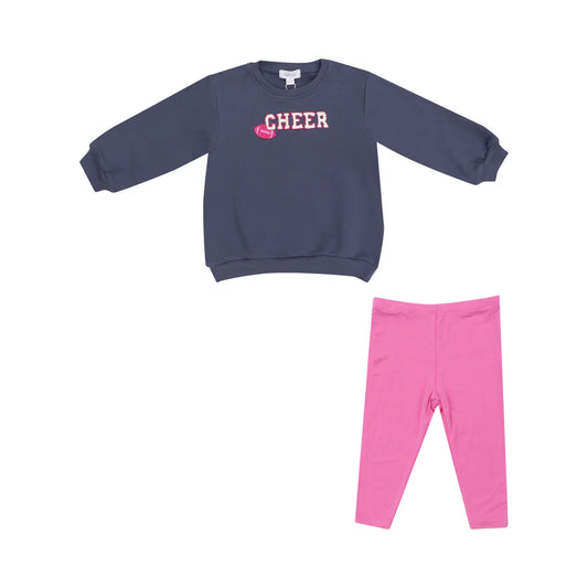 Angel Dear Pink Footballs | French Terry Puffy Oversized | Sweatshirt & Legging Set