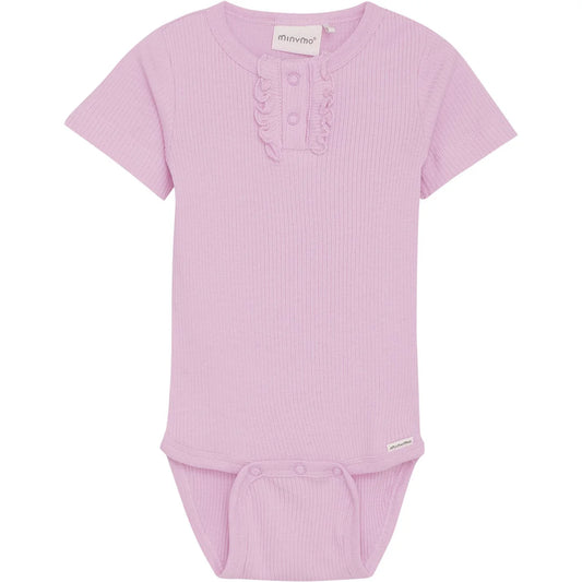 Minymo Lilly Pad | Short Sleeve Rib Bodysuit