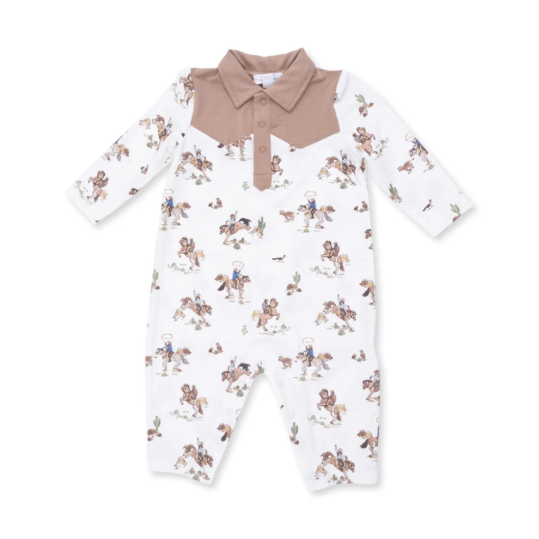 Angel Dear Cream | Horse Wrangler Long Sleeve Cowboy Romper