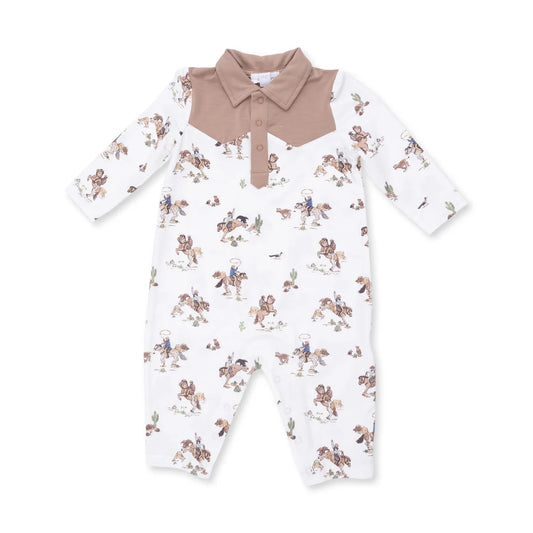 Angel Dear Cream | Horse Wrangler Long Sleeve Cowboy Romper