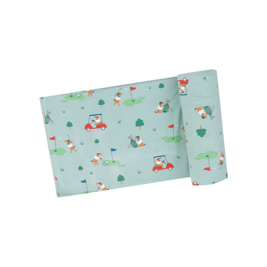 Angel Dear Green Golf Club Pups | Swaddle Blanket