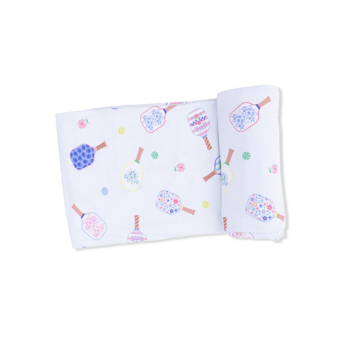 Angel Dear Blue | Floral Pickleball Swaddle Blanket