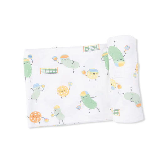 Angel Dear Ivory | Pickles Playing Pickleball Swaddle Blanket