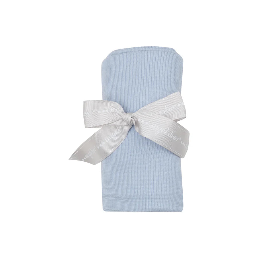 Angel Dear Subdued Blue Ribbed | Swaddle Blanket