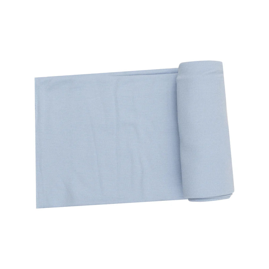 Angel Dear Subdued Blue Ribbed | Swaddle Blanket