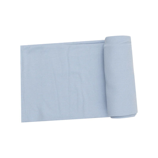 Angel Dear Subdued Blue Ribbed | Swaddle Blanket