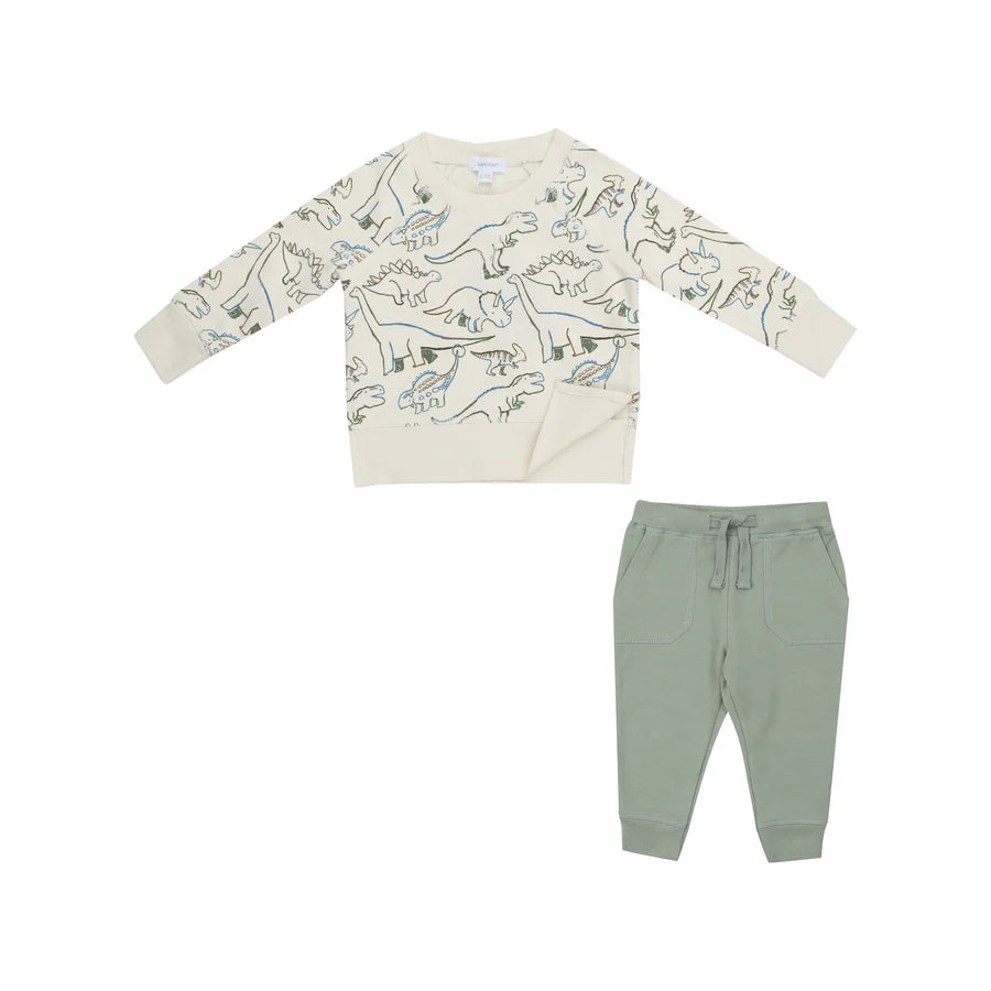 Angel Dear Artsy Dinos | Raglan Sweatshirt & Jogger Set