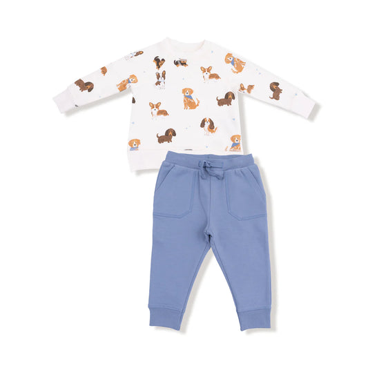 Angel Dear Best Dog Friends | French Terry Raglan Sweatshirt + Jogger Set