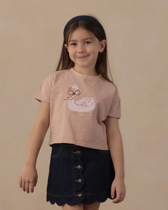 Rylee + Cru Blush | Swan Boxy Tee