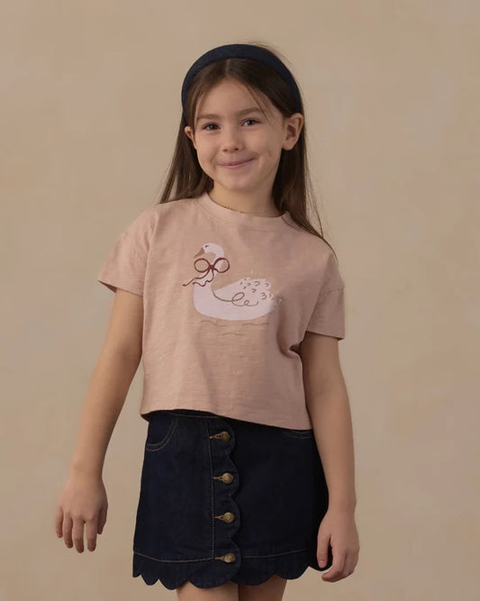 Rylee + Cru Blush | Swan Boxy Tee