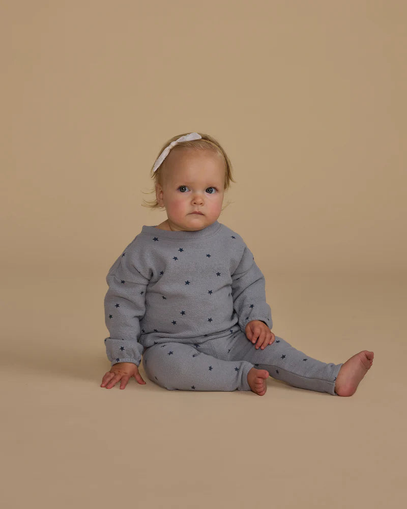 Rylee + Cru Blue Stars | Spongy Knit Set