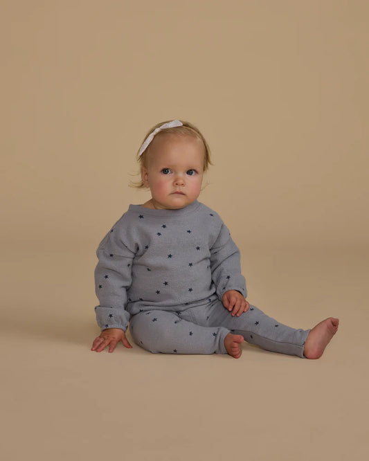 Rylee + Cru Blue Stars | Spongy Knit Set