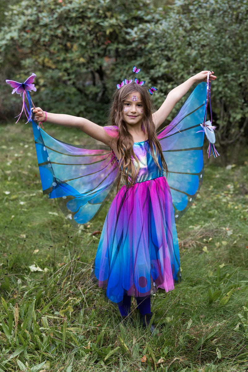Great Pretenders Blue | Butterfly Twirl Dress with Wings & Headband