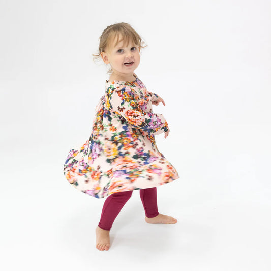 Angel Dear Autumn Rose | Smocked Ruffle Dress & Ribbed Legging Set