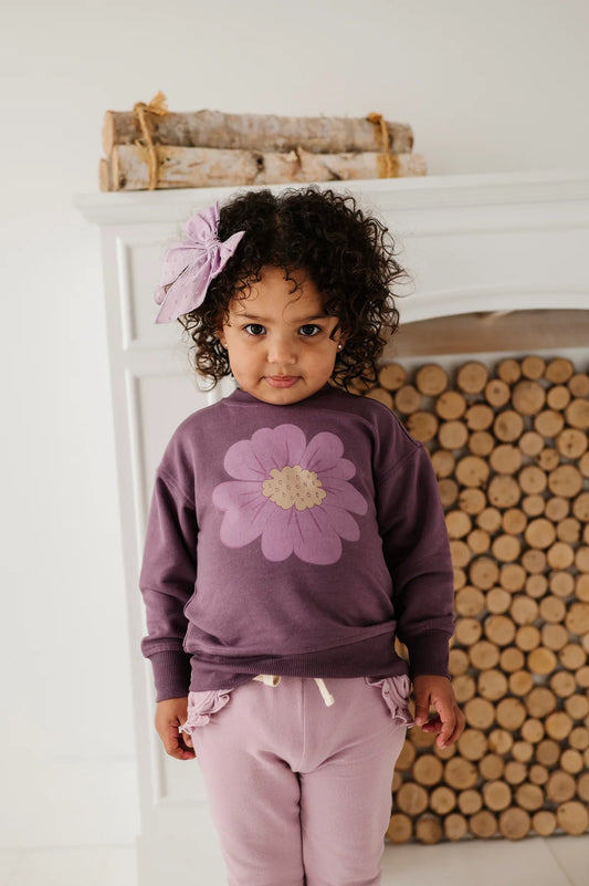 Baby Sprouts Plum | Wildflower Boxy Sweatshirt