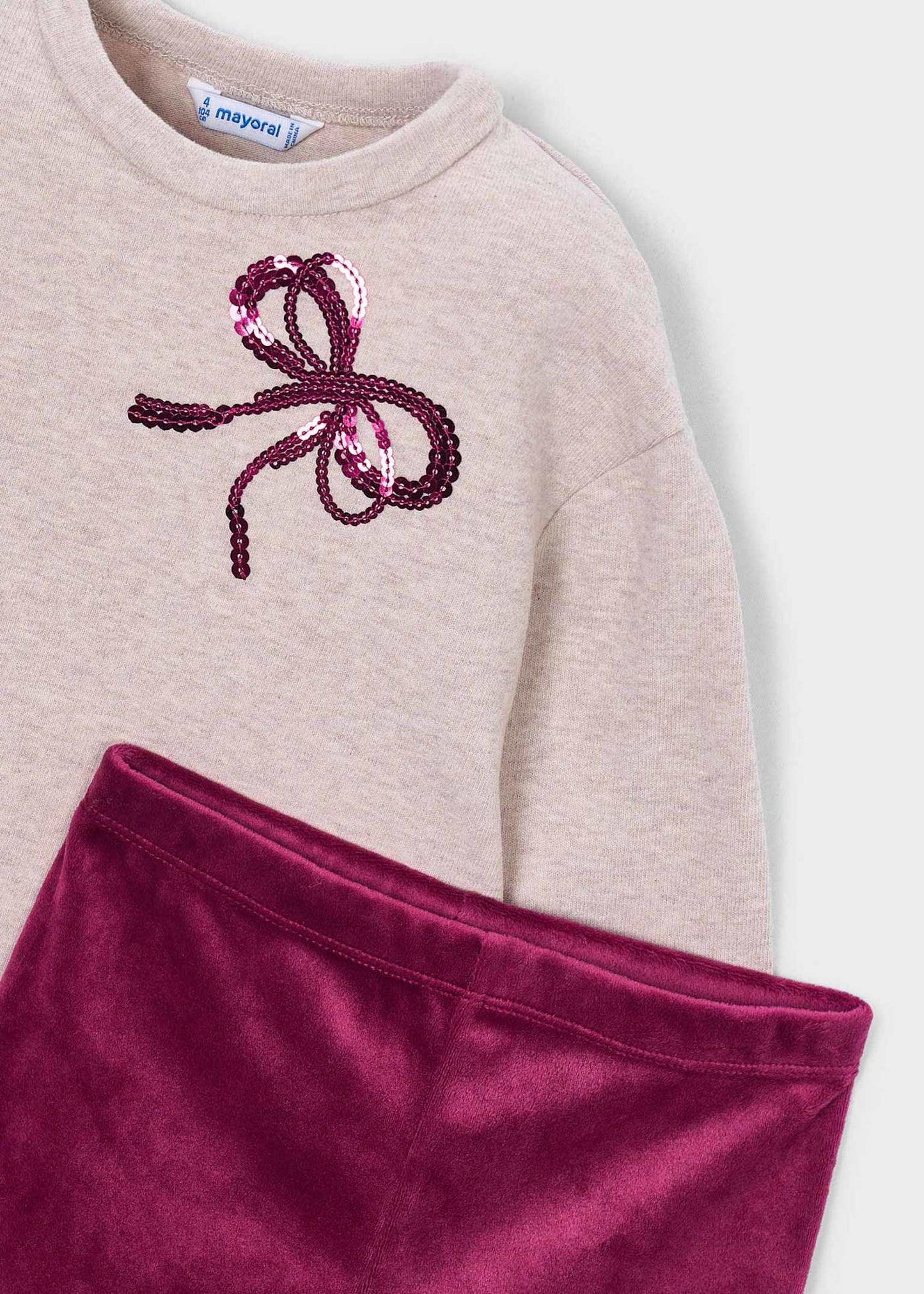 Mayoral Framboise | Bow Sweatshirt and Leggings Set