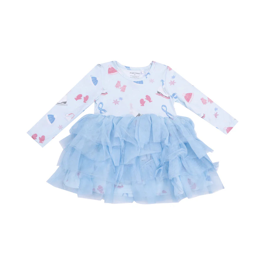 Angel Dear Ice Skating | Long Sleeve Layered Tulle Dress