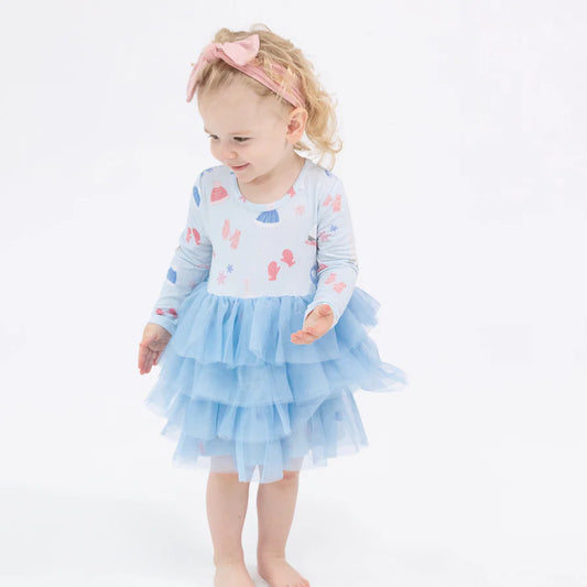 Angel Dear Ice Skating | Long Sleeve Layered Tulle Dress
