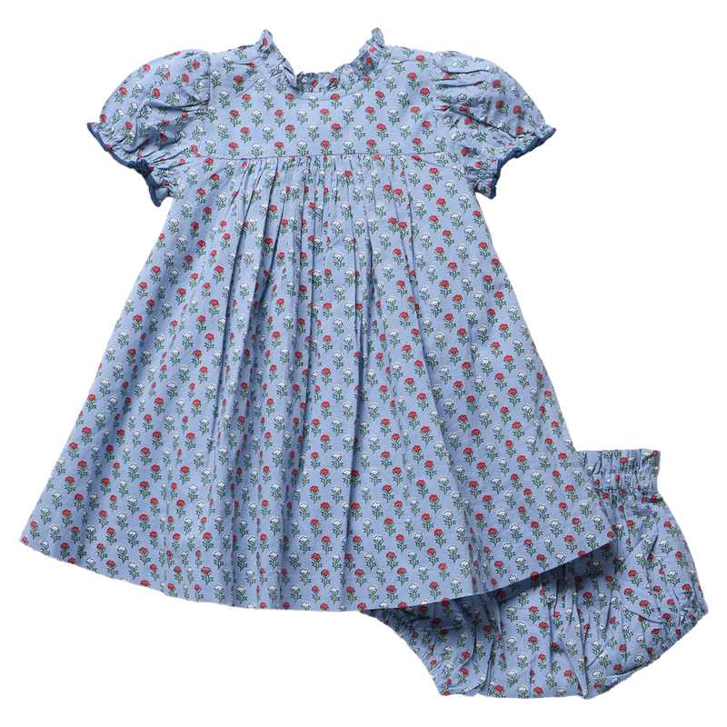 Pink Chicken Light Blue Carnation | Lucia Dress