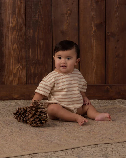 Rylee + Cru Fawn Stripe | Relaxed Bubble Romper
