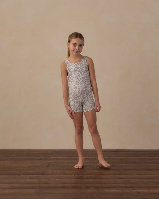Rylee + Cru Natural Blue Leopard | Malibu Bodysuit