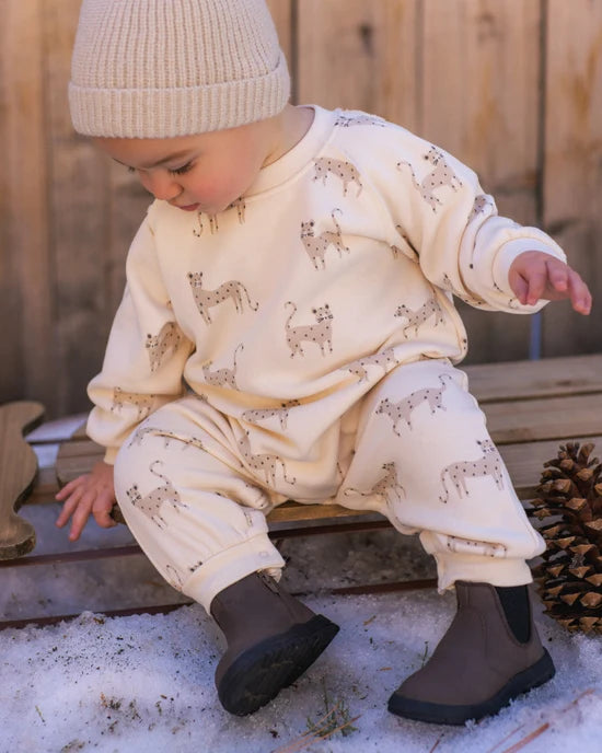 Rylee + Cru Natural | Leopards Raglan Jumpsuit