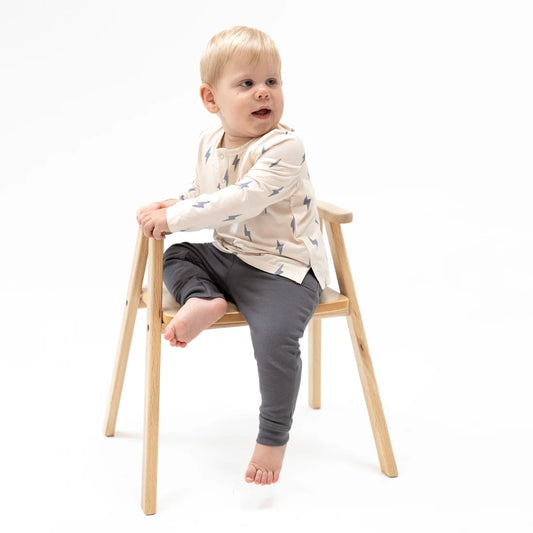 Angel Dear Beige | Lightning Bolt Viscose Long Sleeve Henley