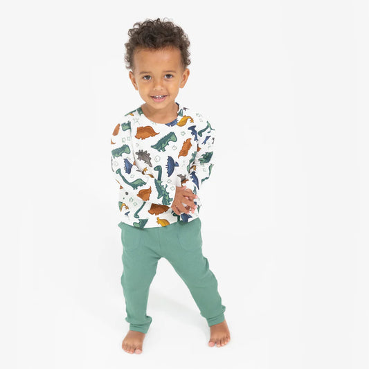 Angel Dear Green | Dino Rocks Sweatshirt + Jogger Set