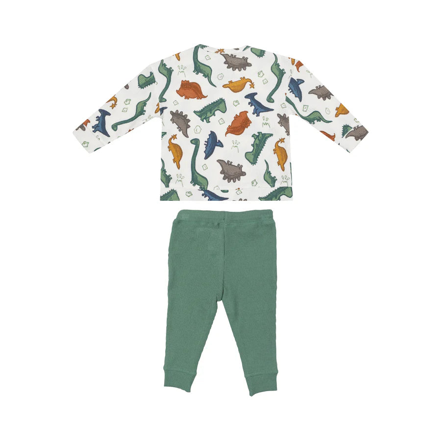 Angel Dear Green | Dino Rocks Sweatshirt + Jogger Set