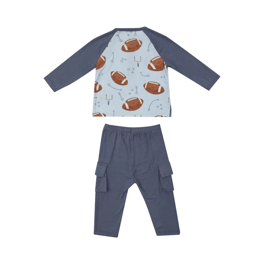 Angel Dear Footballs Blue | Raglan & Cargo Set