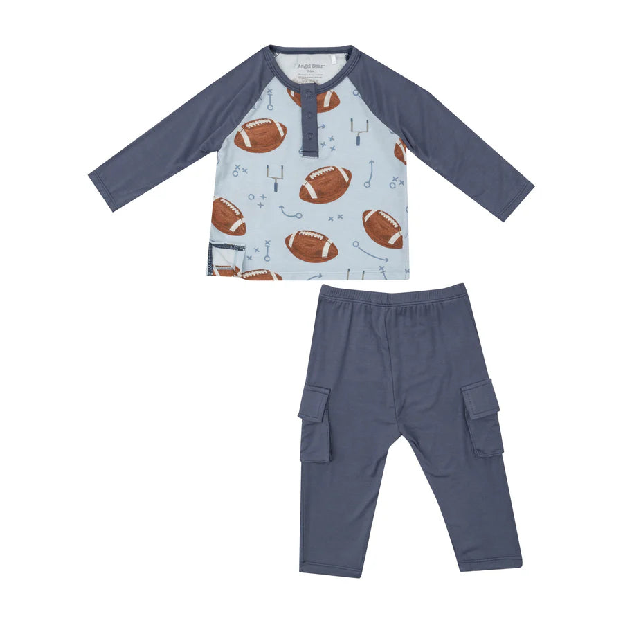 Angel Dear Footballs Blue | Raglan & Cargo Set