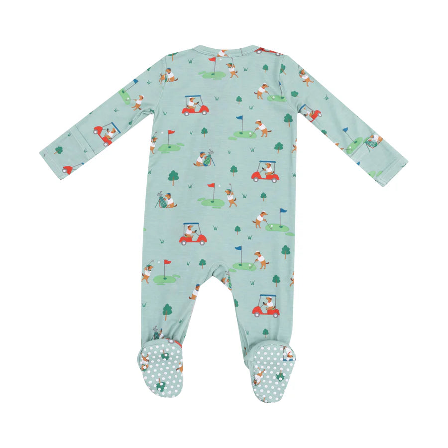 Angel Dear Green Golf Pups | 2 Way Zipper Footie