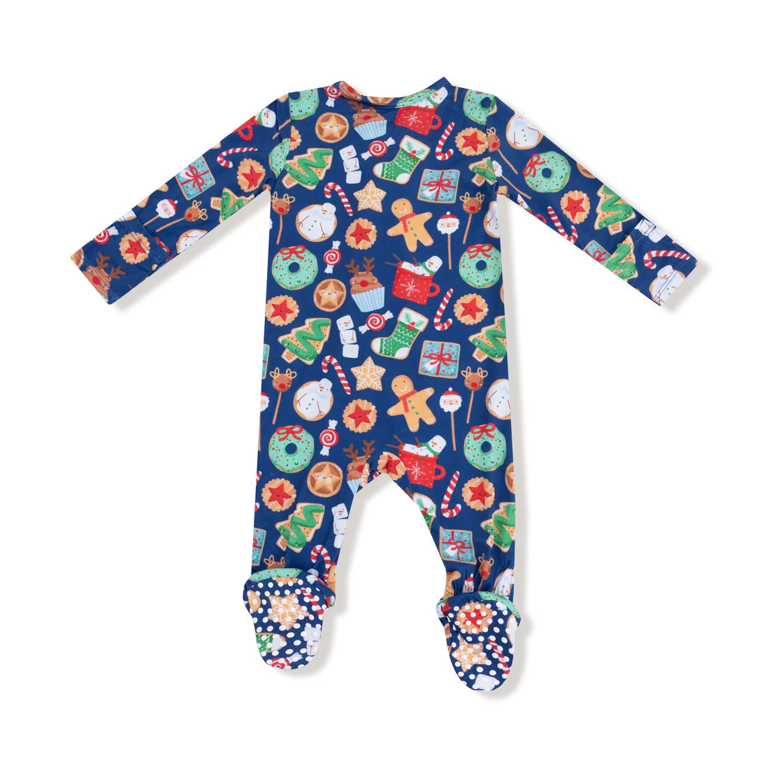 Angel Dear Navy Christmas Treats | 2 Way Zipper Footie