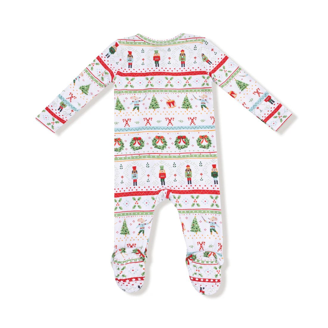 Angel Dear White Nutcracker Fair Isle | 2 Way Zipper Footie