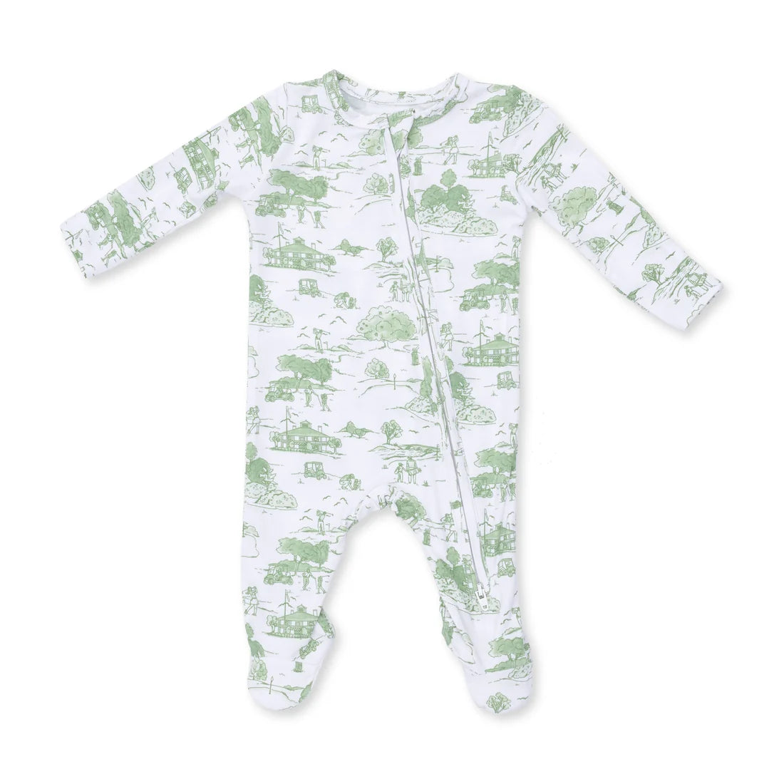 Angel Dear White Green | Golf Toile 2 Way Zipper Footie