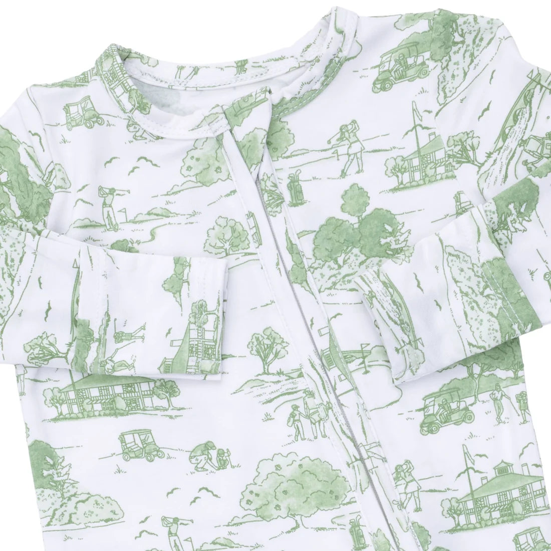 Angel Dear White Green | Golf Toile 2 Way Zipper Footie