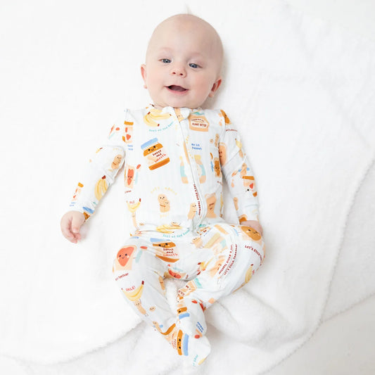 Angel Dear Ivory Blue | Spread the Love 2 Way Zipper Footie