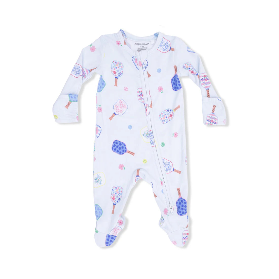 Angel Dear Blue | Floral Pickleball 2 Way Zipper Footie