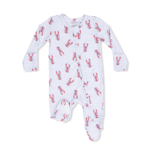 Angel Dear White | Lobsters 2 Way Zipper Footie