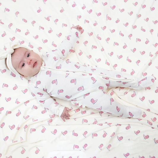 Angel Dear Petite Cowgirl Boots | 2 Way Zipper Ruffle Footie