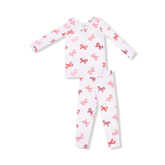 Angel Dear Light Pink Candy Cane Bows | Loungewear Set